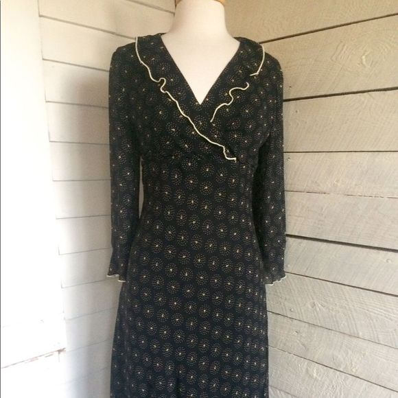 J.Jill black sheer rayon dress - Picture 2 of 8